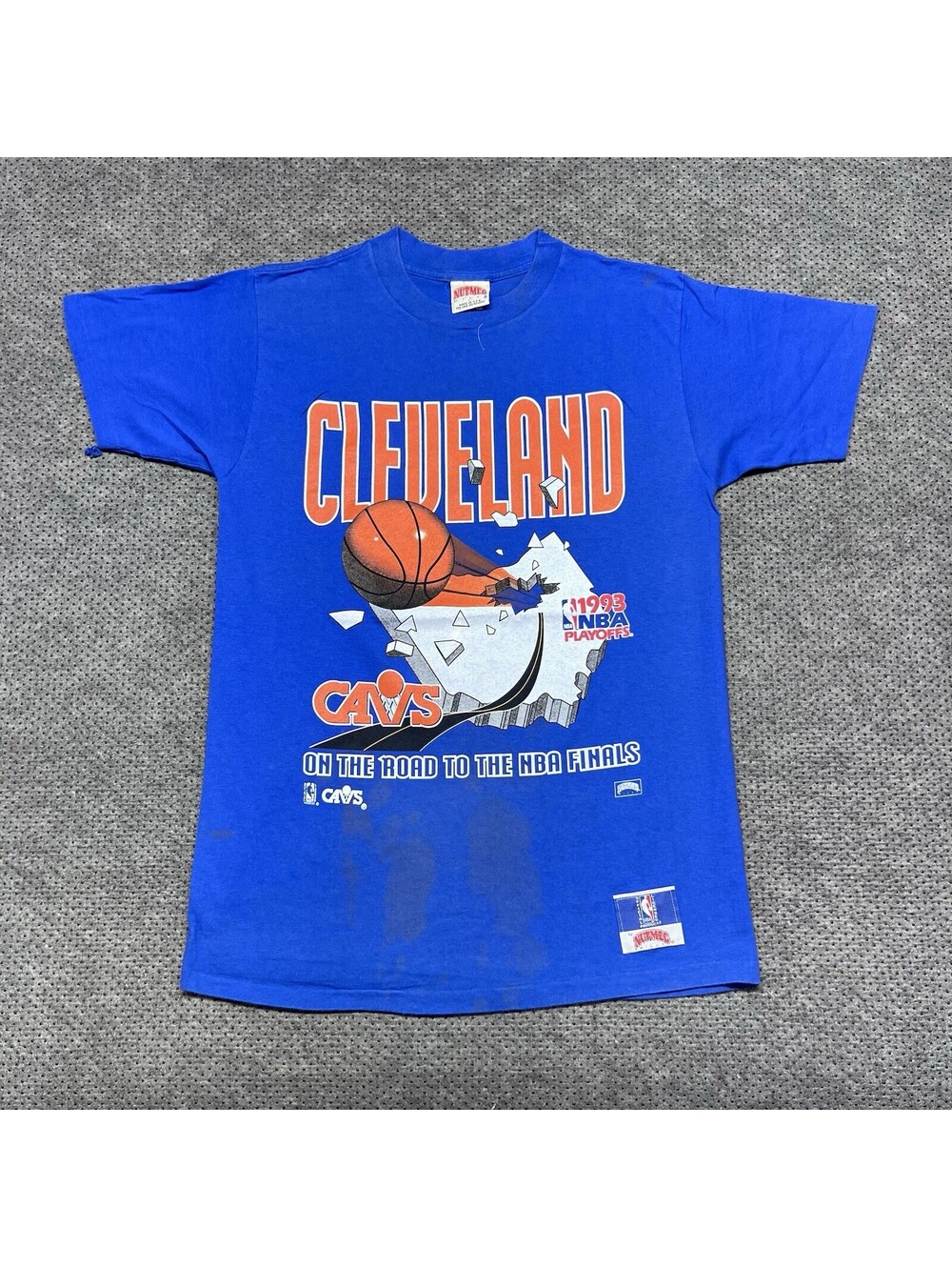 Vintage 1993 Nutmeg Cleveland Cavaliers T-Shirt Large Playoffs Blue Rare Men’s